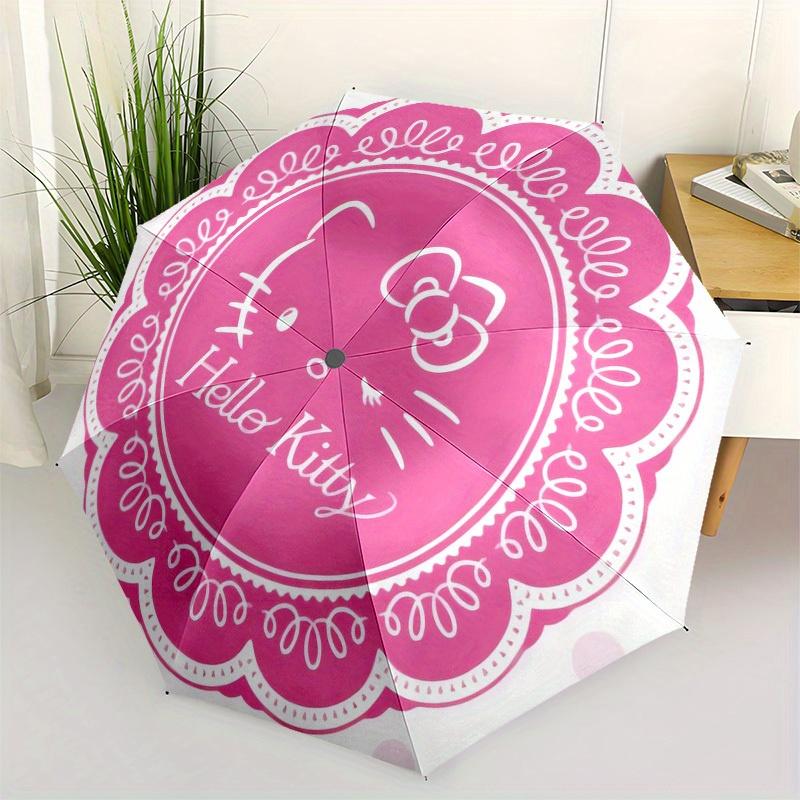

1pc Hello Kitty Pink Background Umbrella with Plastic Handle,Suitable for All Seasons Home Travel Outdoor UmbrellaSanlio548