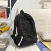 Women's Corduroy Backpack Large Capacity Bow Student Schoolbag