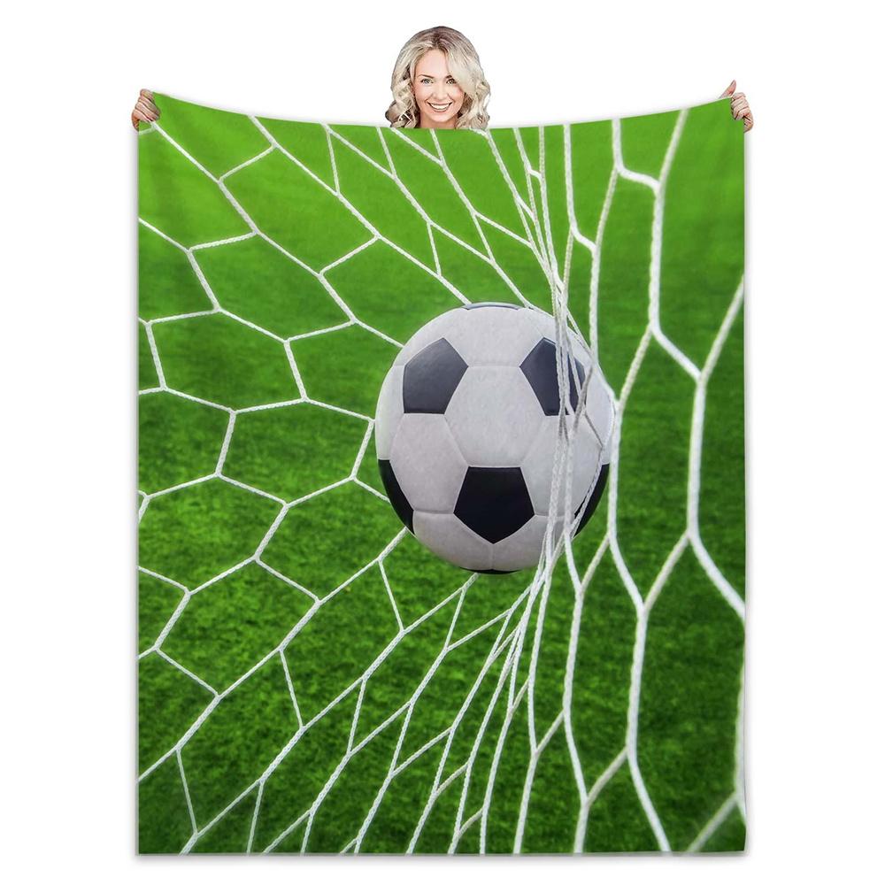 

Soccer Blanket Super Soft Flannel Blankets and Throws Outdoor Football Basketball for Bedding Boys Girls Adults Gifts Flannel 75 x 100cm