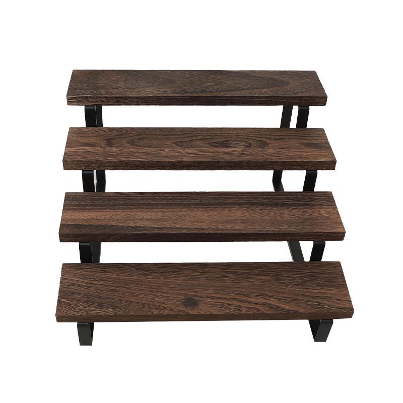 Four-Tier Iron and Wood Display Rack for Desserts and Aromatherapy Essentials