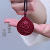 Dual-Sided Dragon Pendant: Purple Gold Sand, Hollow Design for Men and Women, Year of the Dragon.