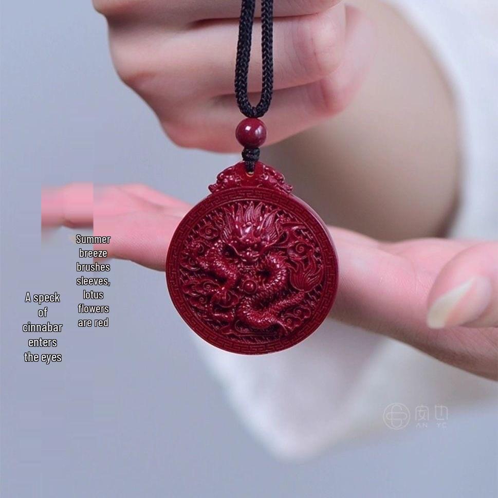 Dual-Sided Dragon Pendant: Purple Gold Sand, Hollow Design for Men and Women, Year of the Dragon.