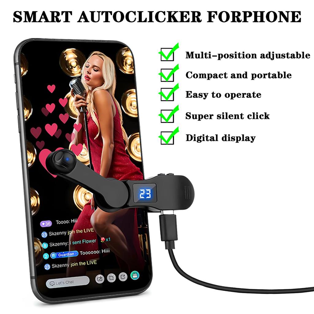 Auto Screen Clicker Mini Simulated Finger Fast Click Simulated Finger Clicking USB Simulator for Game Live Broadcasts Likes 2025