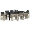 Garden Dining Set 9 pcs Light Grey Powder Coated Steel