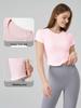 SNU Women's Slimming Yoga Top - Nude Feel, Round Neck, Waist-Cinched, Breathable, Short Sleeve, Versatile Fitness T-Shirt