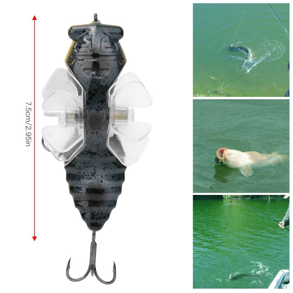 ABS Hard Fishing Lures 15.5g Fishing Baits Durable Bionic Cicada Lures For Freshwater