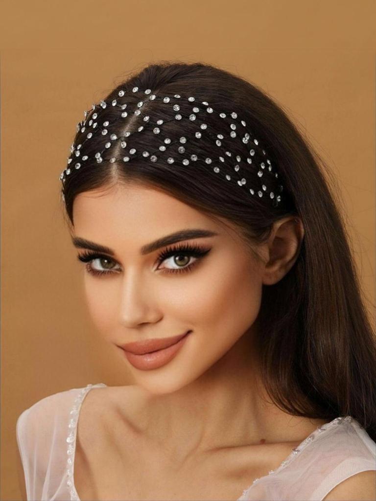 Simulated Pearls Headband Hair Chain for Bridal Wedding Headdress Tiara Jewelry Women Hair Accessories Wedding Noiva Hairbands