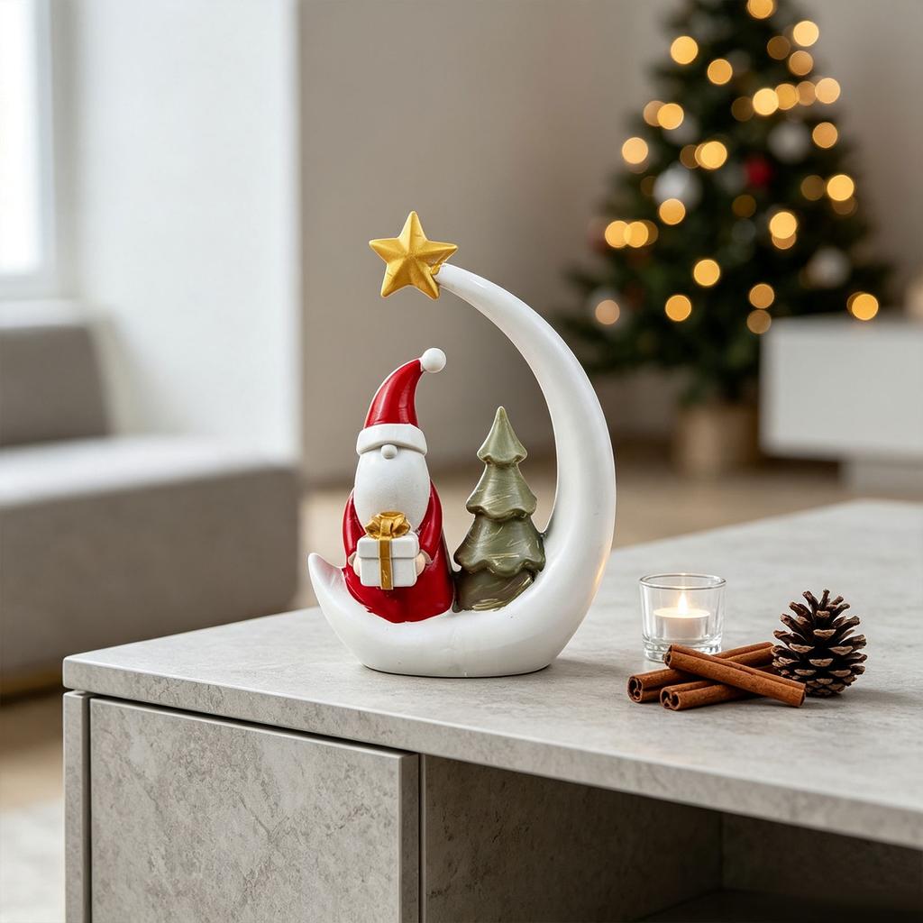 Christmas Figurine Decorative Tabletop Ornament for Holiday Home Decor