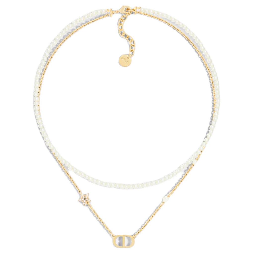 Dior Double Chain Design CD Logo Star Pendant Metal Necklace Women Necklace Gold N3116WOMCY-D03S