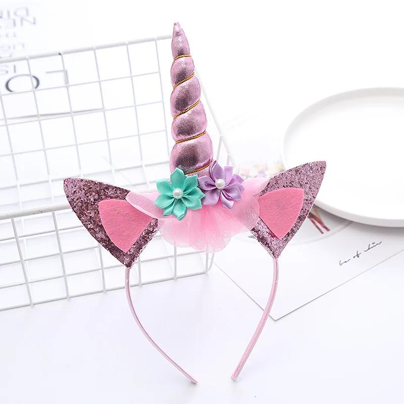 Einhorn Haarband Mädchen Halloween Party Leistung Hut Kopfbedeckung Einhorn Thema Geburtstag Süße Kinder Stirnband Zubehör