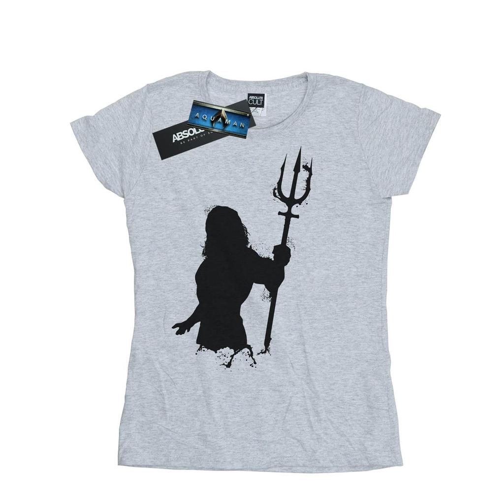 DC Comics Womens/Ladies Aquaman Mono Silhouette Cotton T-Shirt