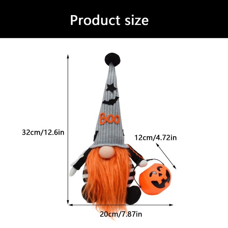 J0MC Unique Halloween Goblin Figurine from Premium Flannel Long Time Decoration For Bookshelves Entryway