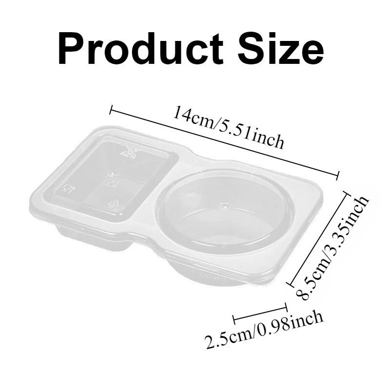 5/10/20PCS Double Compartment Seasoning Container with Lid Portable Compartment Snack Container for Daily Outdoor Picnic