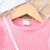 Kids' Lightweight Bubble Dress: Short Sleeve, Round Neck, Solid Color with Bubble Pockets