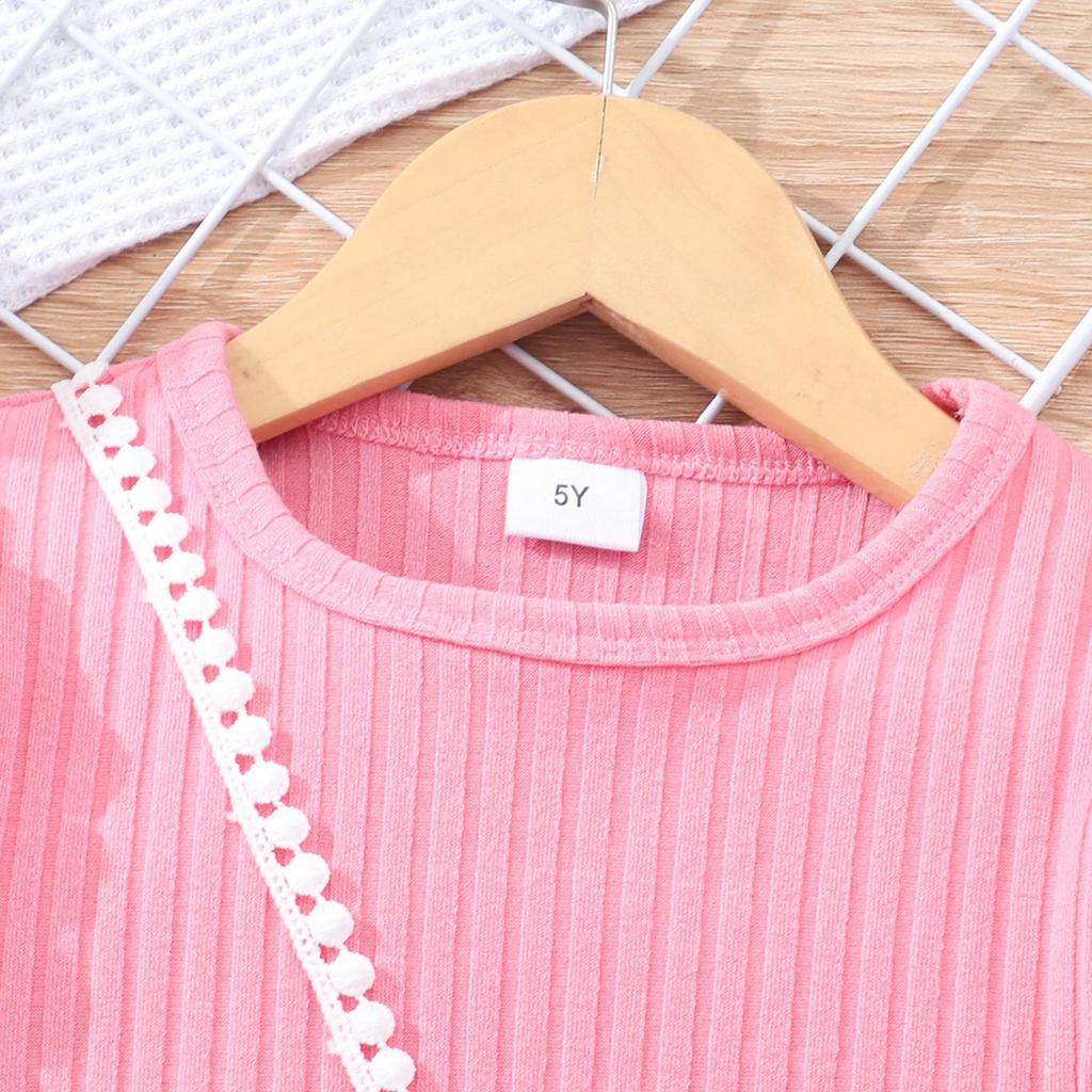 Kids' Lightweight Bubble Dress: Short Sleeve, Round Neck, Solid Color with Bubble Pockets
