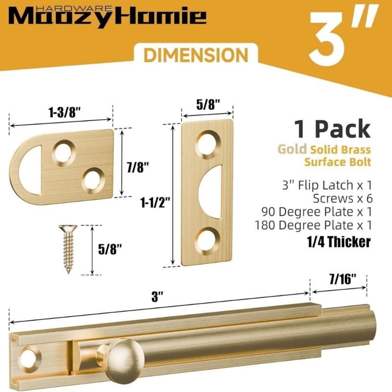 Barn Door Security Locks Replacement Sliding Lock Bolt Latches Hasp Bathroom Home Security Latches Easy to Install