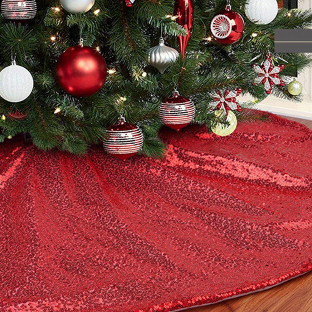 60/90/120cm Sequins Christmas Tree Skirts Glitter Xmas Tree Foot Cover Christmas Tree Mat  Wedding