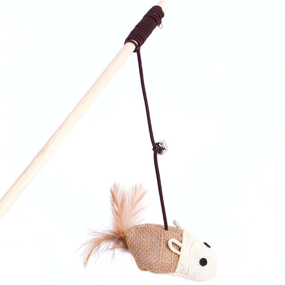 

Interactive Cat Teaser Wand with Bell and Chick Design for Healthy Playful Kitten Exercise Ideal Gift for Cat Lovers 42X3X3CM