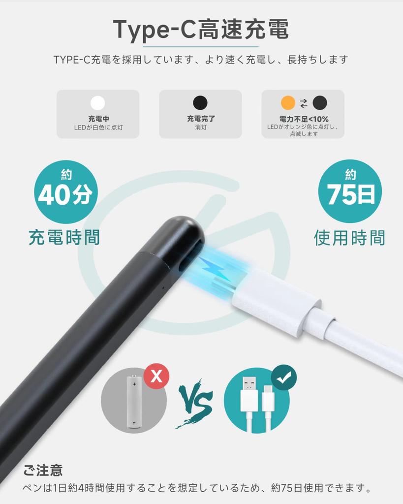 Metapen Touch Pen for Surface, Microsoft Officially Certified, Type-C Fast Charging, Compatible with Surface Pro 9/X/8/7/7+/6/5/4/3, Surface 3, Surfac