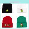 Gorro de Tricô com Estampa do Grinch com Proteção para Orelhas para Aquecimento no Inverno e Uso Unissex