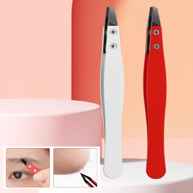 Zirkoniakeramik Spetsiga Pincetter Rostfritt Stål Pincetter Med Lutande Spetsar Kanter Ögonbryn Skägg Hår Ögonfranspincetter