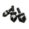 Carbon Steel 90° Round Shank Five-Flute Countersink Set (12/16/19mm) - Woodworking Chamfer Cutter Drill.