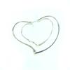 Excellent TIFFANY&Co. Open Heart Hoop Earrings, Medium Silver AG925 Women Used