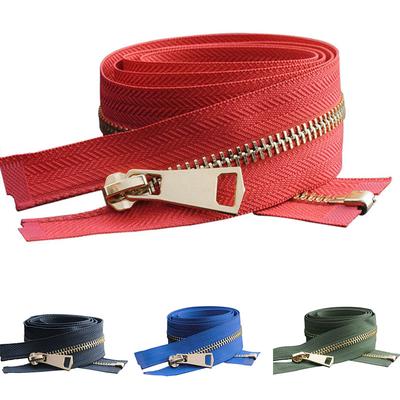 1PC Single Slider Heavy Duty DIY Šití Zlatá Stříbrná Dlouhý zip Příslušenství k oděvům Kovový zip Zip bunda Otevřený #5