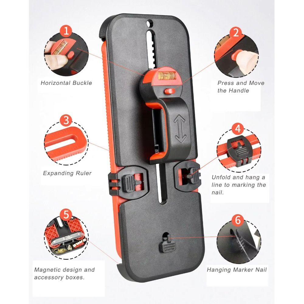 Foldable Design Picture Leveling Tool Bubble Level Picture Hanger Tool For Carpenters