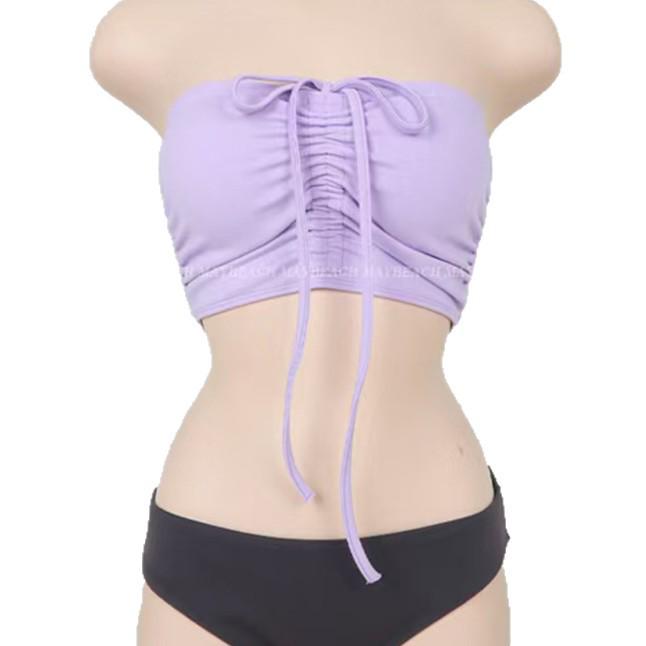 Korean Style Sexy Push-up Bandeau Halter Color Block Bikini