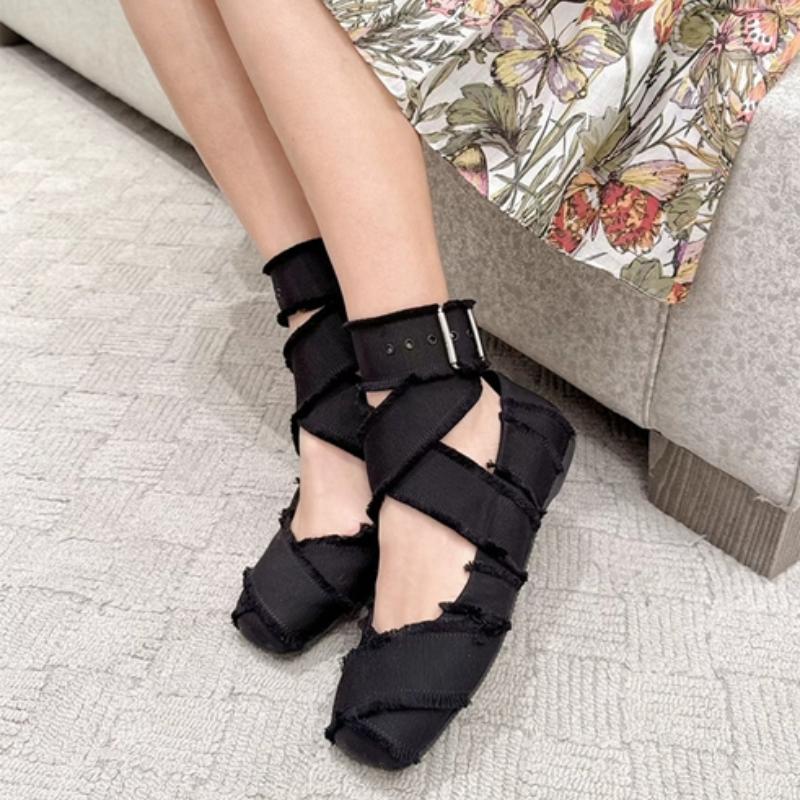 

New Tassel Strap New Design Women s Ballet Shoes Buckle Strap Flat Casual Women Shoes Fashion Hand-made Square Toe Sapato 35 чёрный