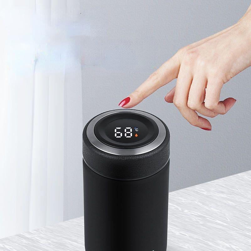 intelligence Thermos Cup 380ml Vacuum Flasks Portable Stainless Steel Thermos Cup Water Bottle Travel Tea Mug Office Thermos Cup