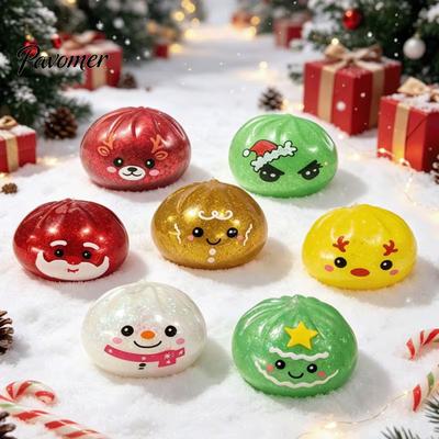 Santa Claus Snowman Elk Figurines Christmas Buns Squeeze Toy, Slow Rebound for Anxiety Relief, Soft Sensory Fidget Toys Relief with Gingerbread