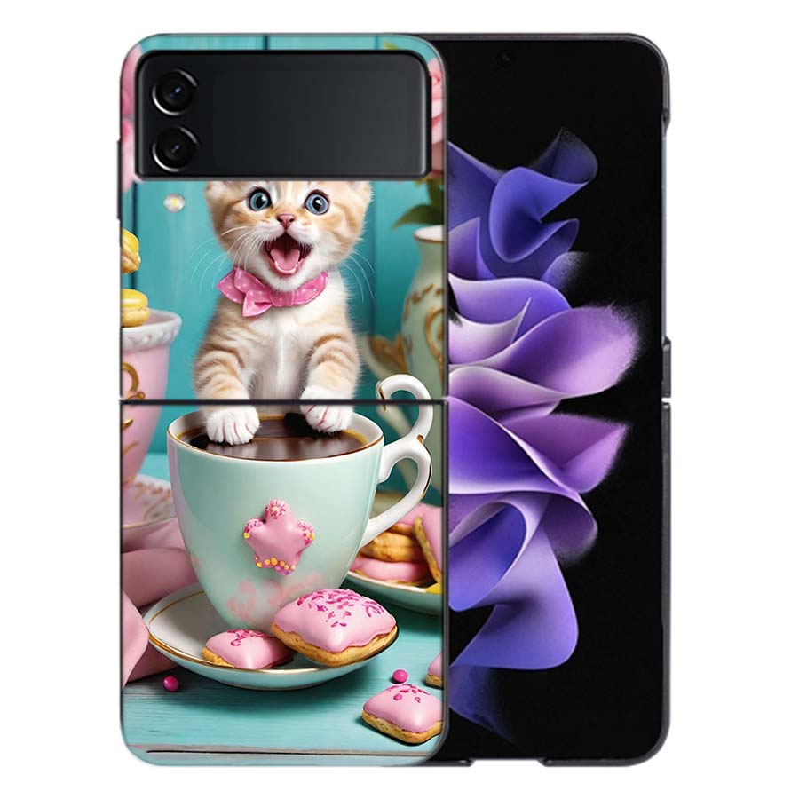 

Dessert Coffee, Puppy, Kitten For Samsung Galaxy Z Flip 5 4 3 Case Shockproof Hard Cover Phone Z Flip 6 7 5G Z Flip 5 4 5G TPU Galaxy Z Flip 4 5G