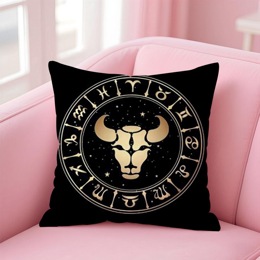 Luxury Twelve Constellation Cushion Cover Home & Car Multi-Scene Pillow Cover - Reversible, Soft & Durable for Daily Use