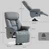 Recliner Armchair, Reclining Function, Leather Look, Footrest, Up To 120 Kg, 78 X 80 X 109 Cm, Grey