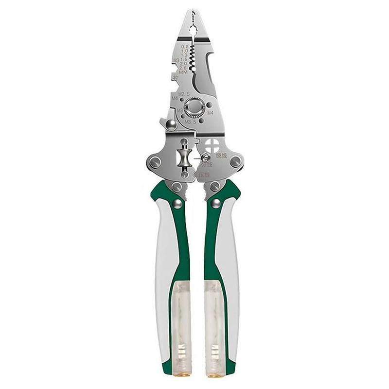 

Многофункциональные клещи для зачистки проводов 16 в 1 с тестером напряжения, клещи для зачистки проводов, электрика, обжимные, ножницы для резки кабеля зелёный