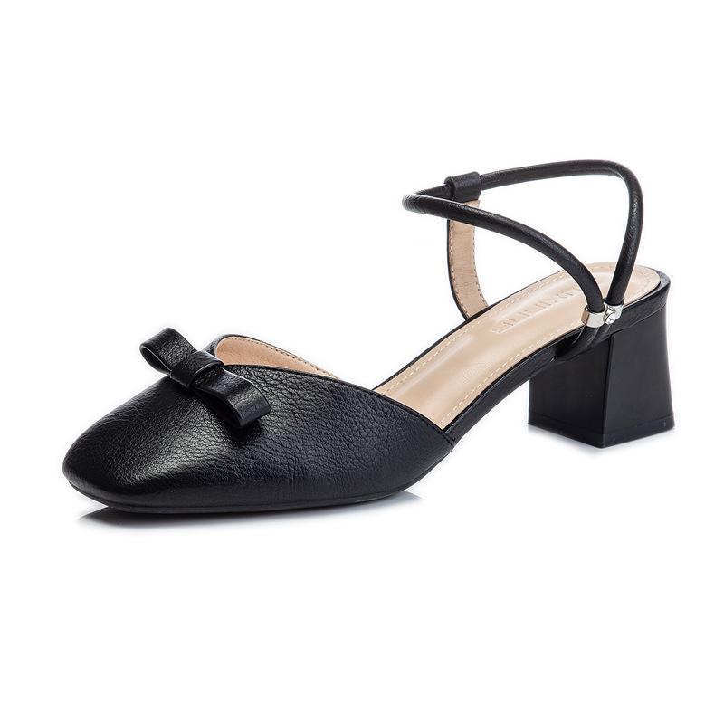 Spring and summer 2025 new fashion sandals thick heel bag head casual women's shoes 2025 direct sales one-pedal shoes women's tide