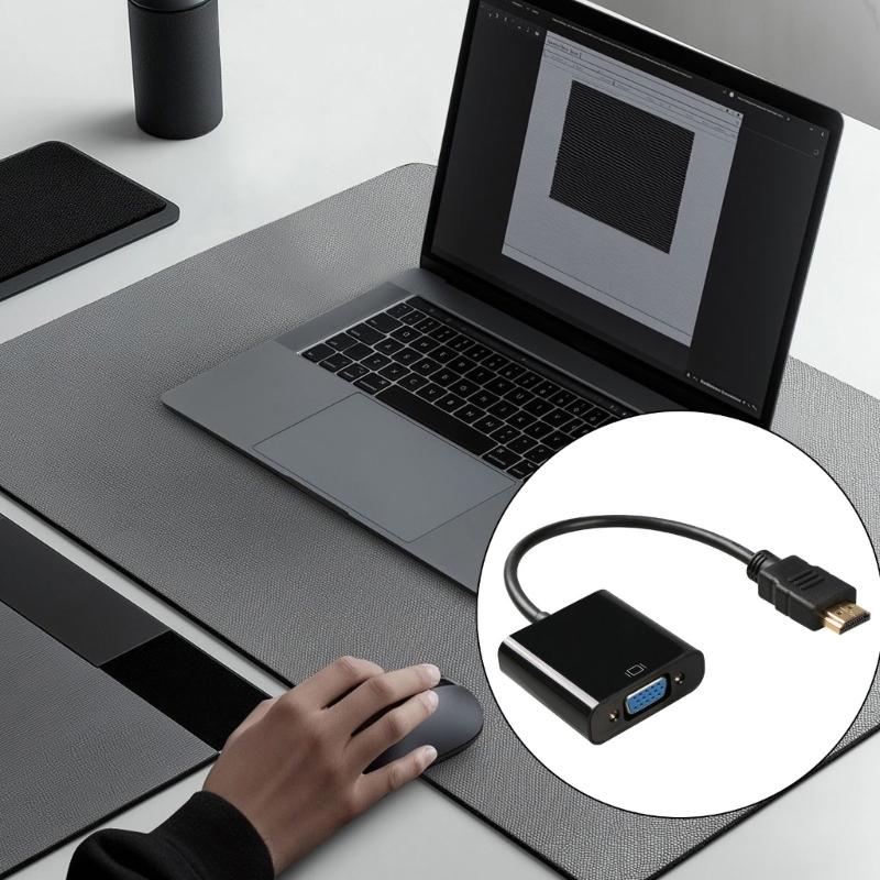 1080P HDMIs Male to VGA Female Converter HDMIs to VGA Adapter with Audios Support for Video and Gaming For PC TV Laptop