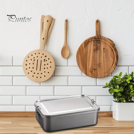 Lancheira de aço inoxidável à prova de vazamento Bento Box para crianças Adultos Recipientes de comida para sanduíches Frutas Lanches