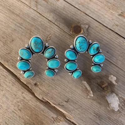 Boheemse Retro Turquoise Druppel Oorbellen voor Dames