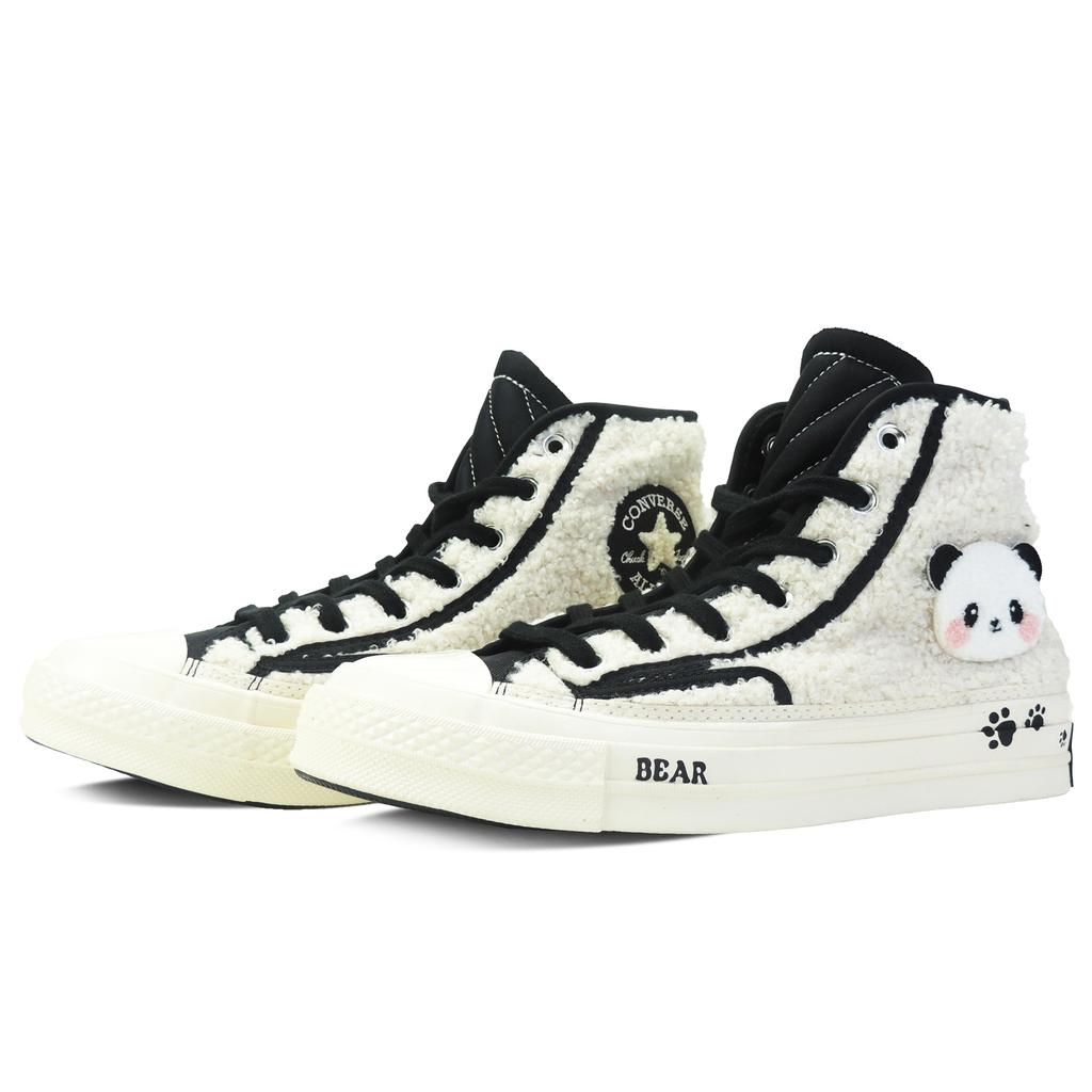 Converse 1970s Sky Bear Slip Resistant High top Canvas Shoes Unisex White Black 172006C(Team128-)