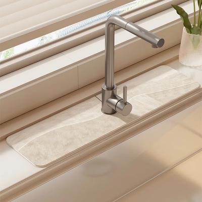 Arbeitsplattenmatte Badezimmerspüle Saugfähige Unterlage Kieselgurunterlage für Waschbecken Spritzschutz Spültischdekorationszubehör Küche