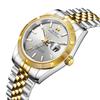 BUREI Men's Automatic Mechanical Watch Simple Business Waterproof Gold Silver White Watch for Men Fashion Gift