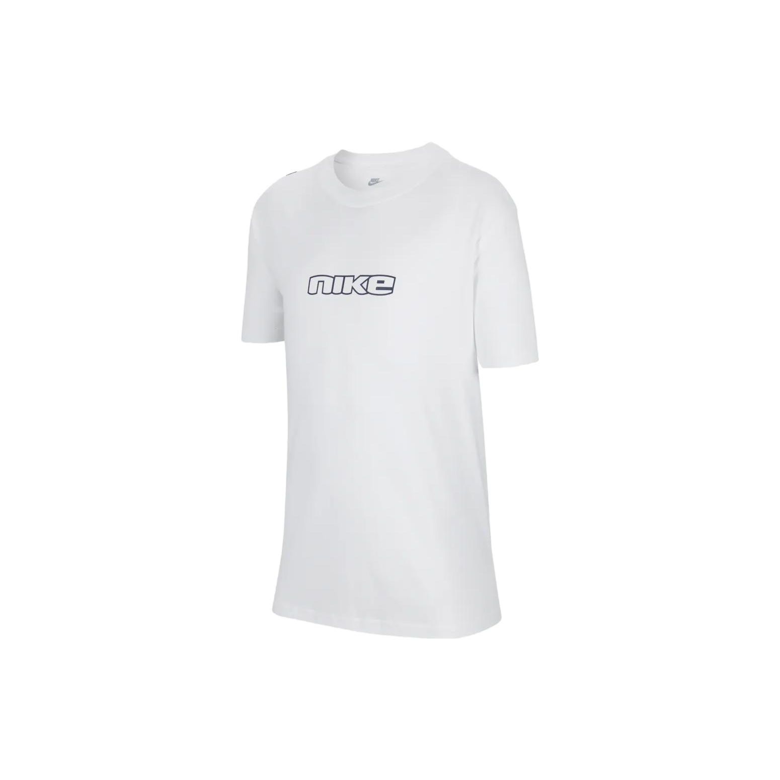 Nike Sportswear Letter Logo Print Loose Short Sleeve T-Shirt Kids tops White FQ0694-100 XL