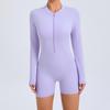 Chic One-Piece Zip Jumpsuit - Long-Sleeve, Backless Yoga Outfit & Sexy Fitness Wear