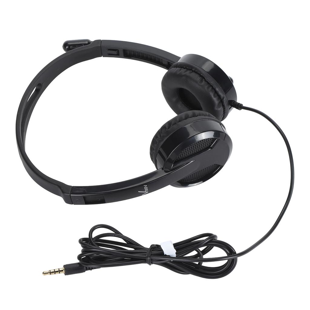 Wired Headphone 3.5mm Plug Omnidirectional Wired Headset with Rotatable Mic for Office Teleconference