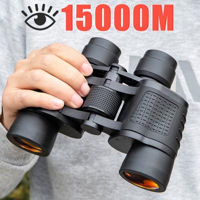 Jumelles 80x80 longue portée 15000m HD, télescope haute puissance, lentille en verre optique, Vision nocturne à faible luminosité pour la chasse et le sport
