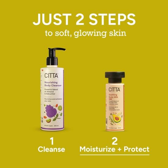 CITTA Soothing Body Milk For Men & Women | Deep Moisturization & SPF | Non-Greasy | Blend of Avocado, Oats & Bamboo Water | 50 Ml