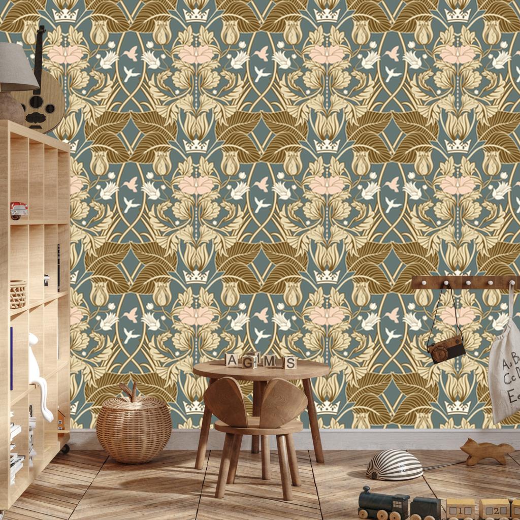 Wallpaper Plants Retro Ornaments for Living Room and Bedroom 50x1000